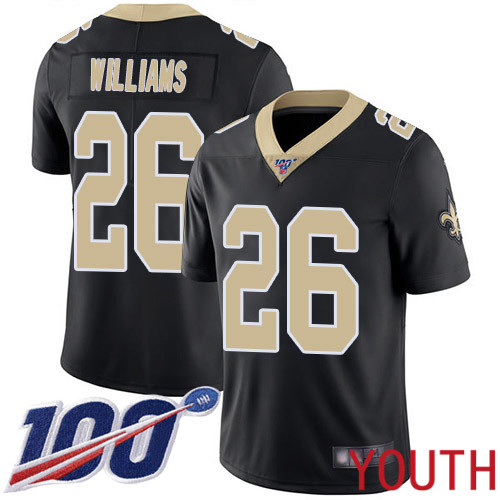 New Orleans Saints Limited Black Youth P J Williams Home Jersey NFL Football 26 100th Season Vapor Untouchable Jersey